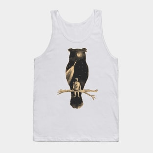 Owl & Man illustration Tank Top